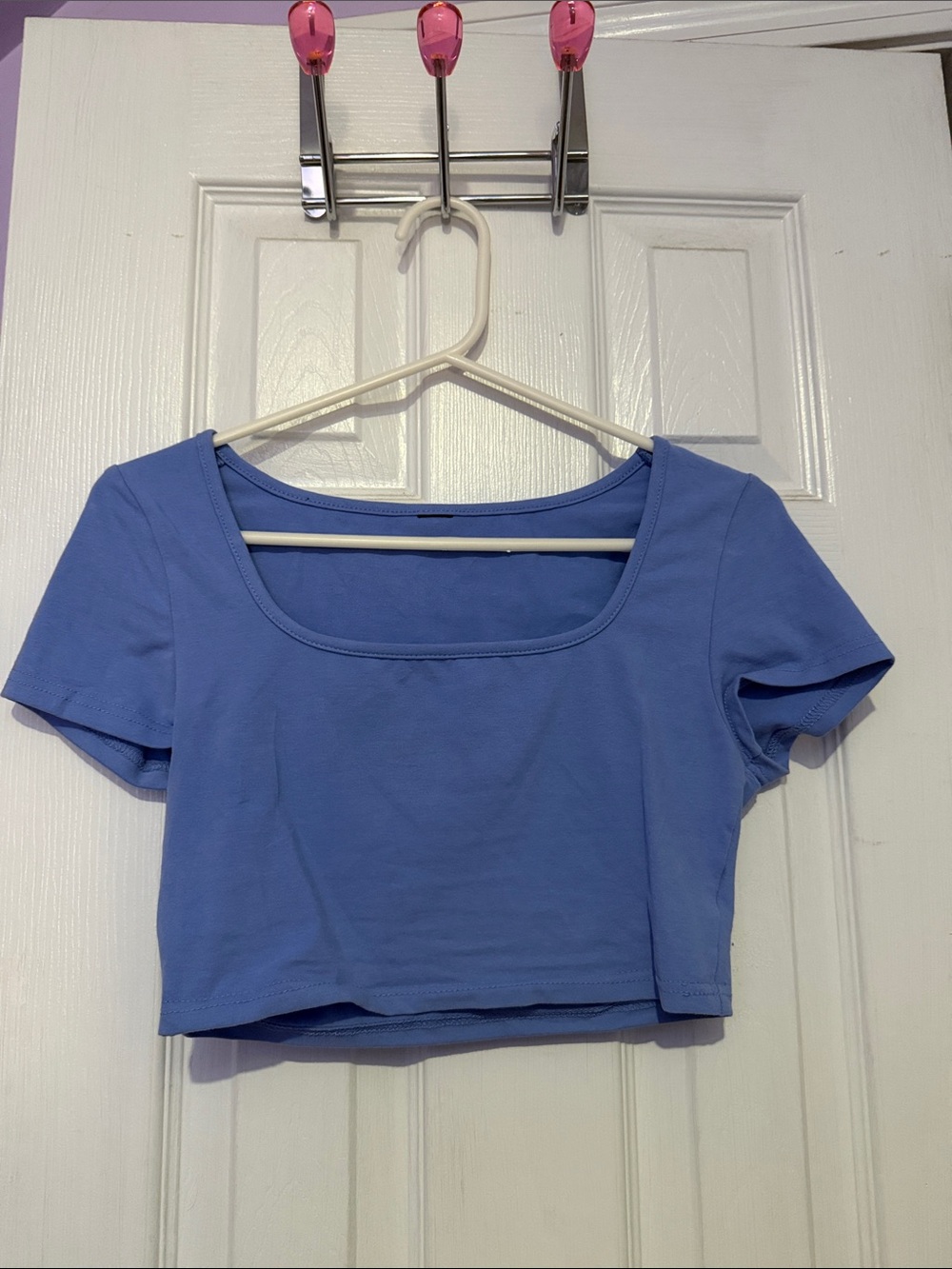 SHEIN Periwinkle Scoop Neck Crop Top